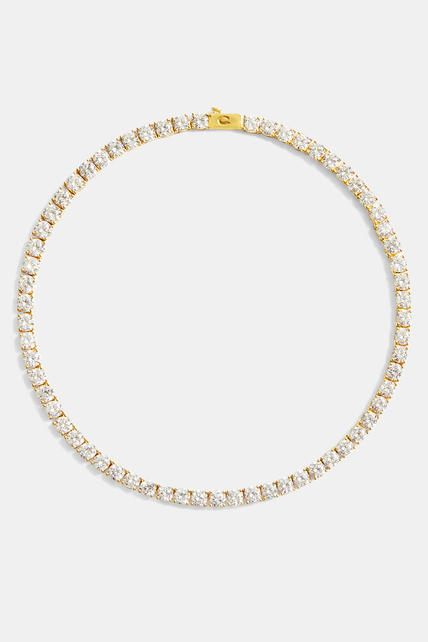 Womens 5mm Tennis Chain - Gold