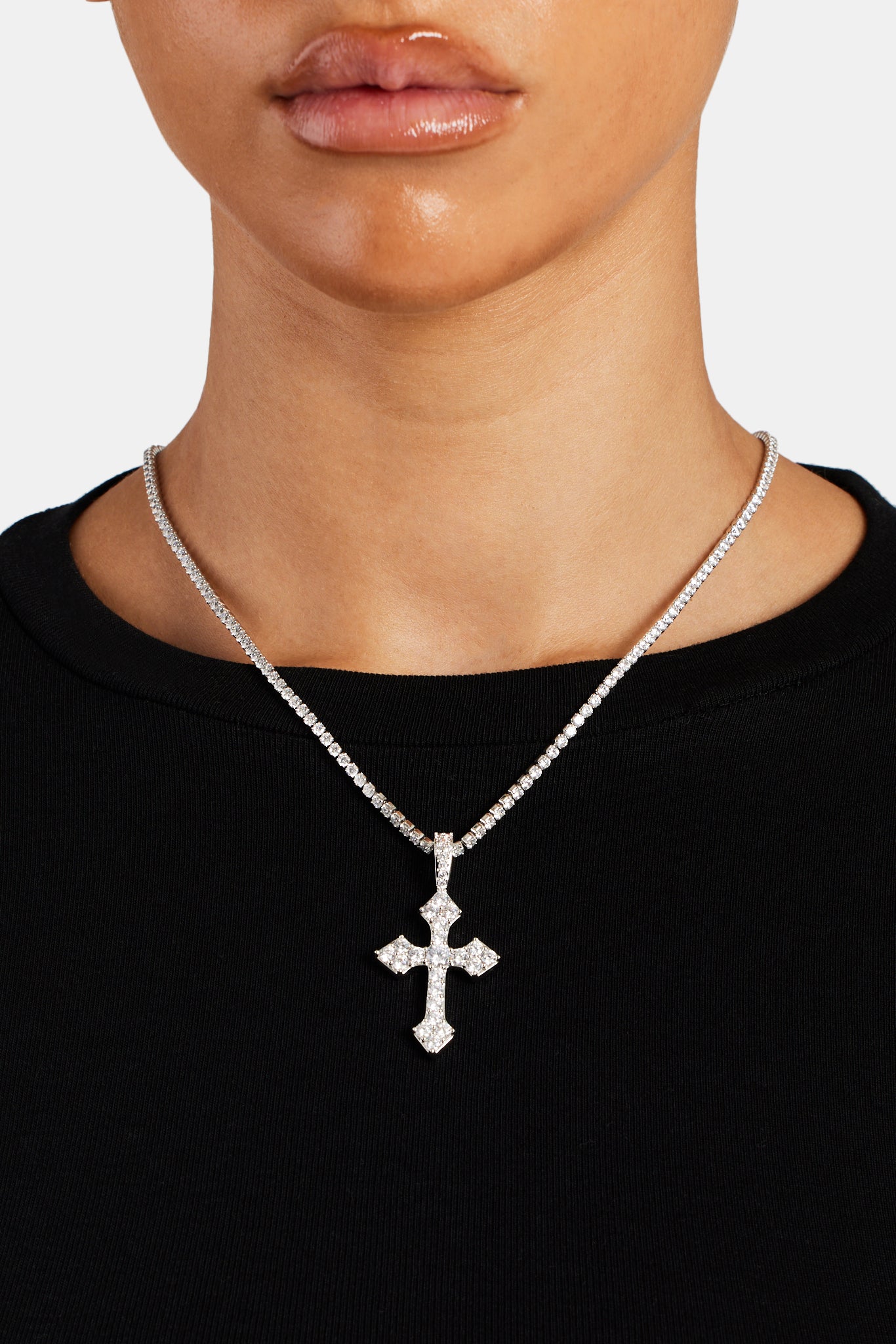 Cernucci Cross Pendants set if two online white gold plated