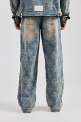 Etched Baggy Fit Jean - Antique Wash