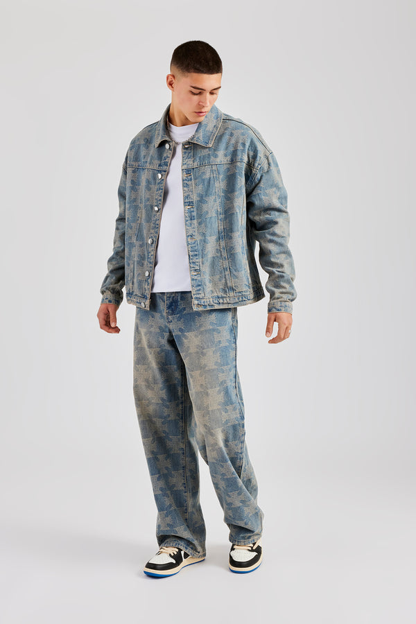 Etched Baggy Fit Jean and Jacket - Antique Wash