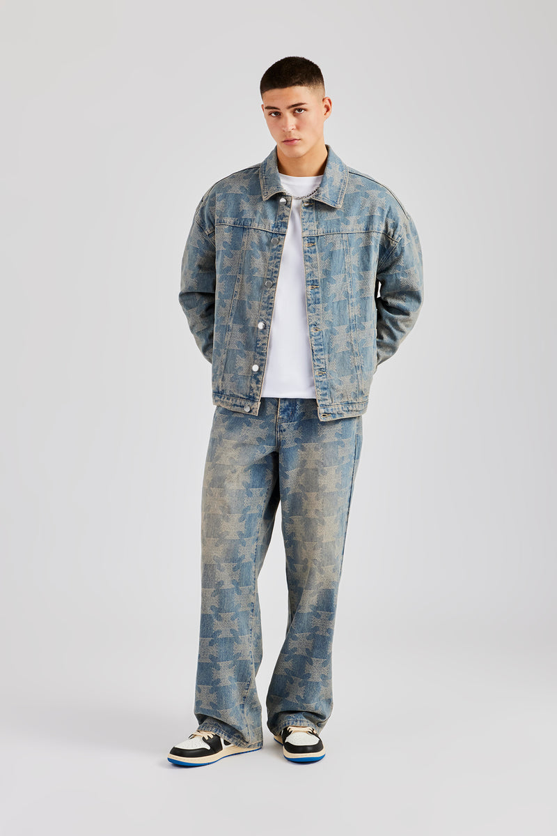 Etched Baggy Fit Jean and Jacket - Antique Wash