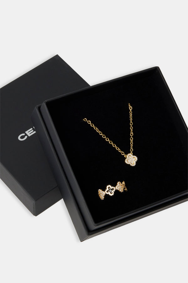 Black and Iced Enamel Gift Set - Gold