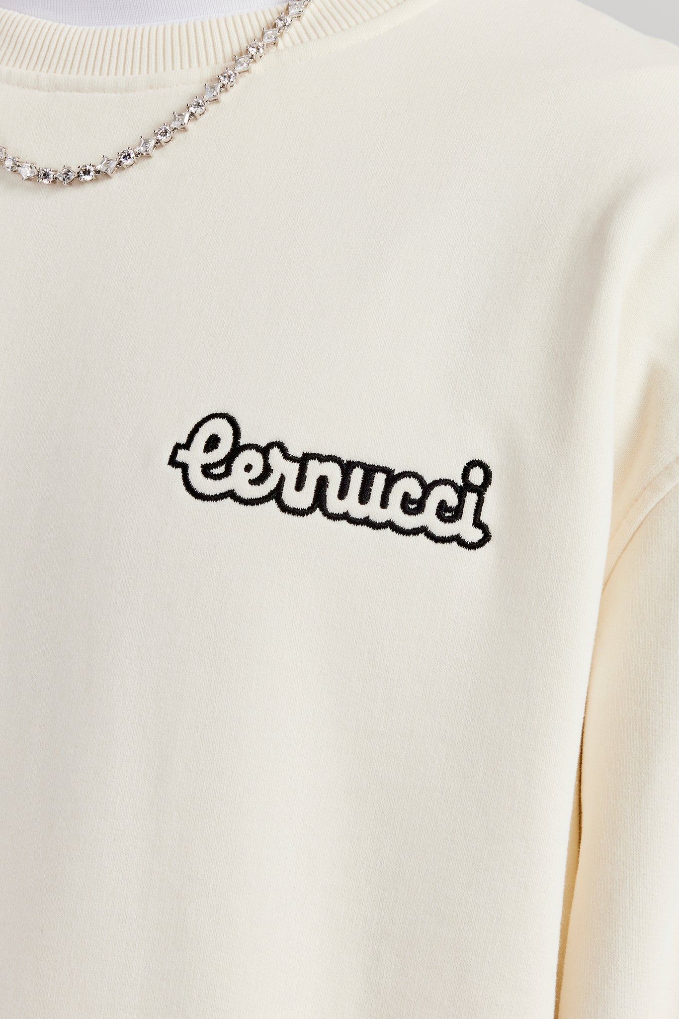 Logo-embroidered fashion oversize sweatshirt