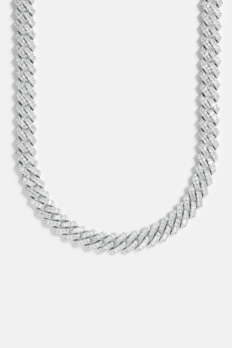 14mm Baguette Prong Cuban Chain