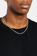 2mm Green And White Tennis Chain