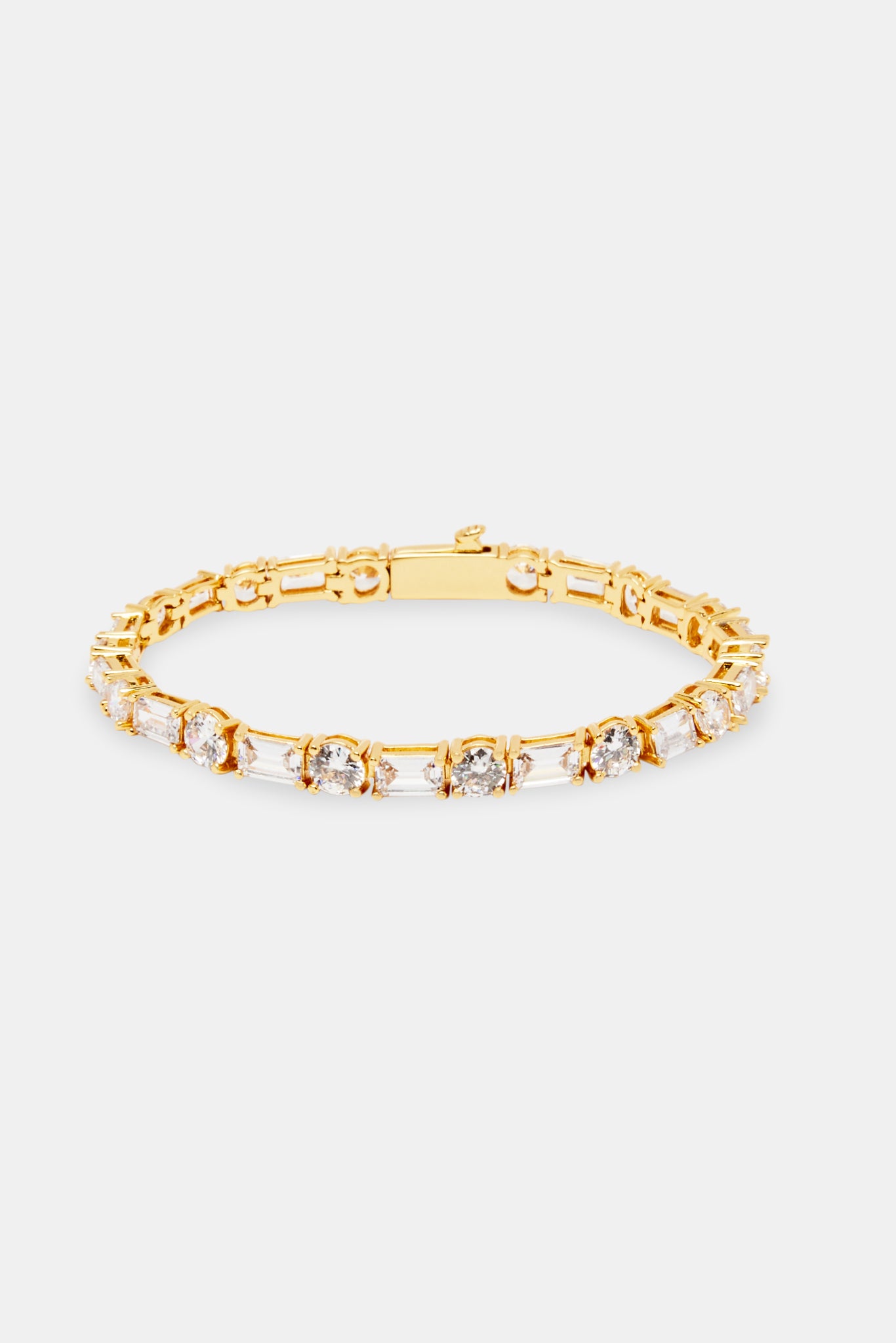 5mm Gold Plated Round & Rectangular Tennis Chain | Womens Bracelets ...