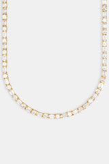 Round & Rectangular Tennis Chain - Gold 5mm