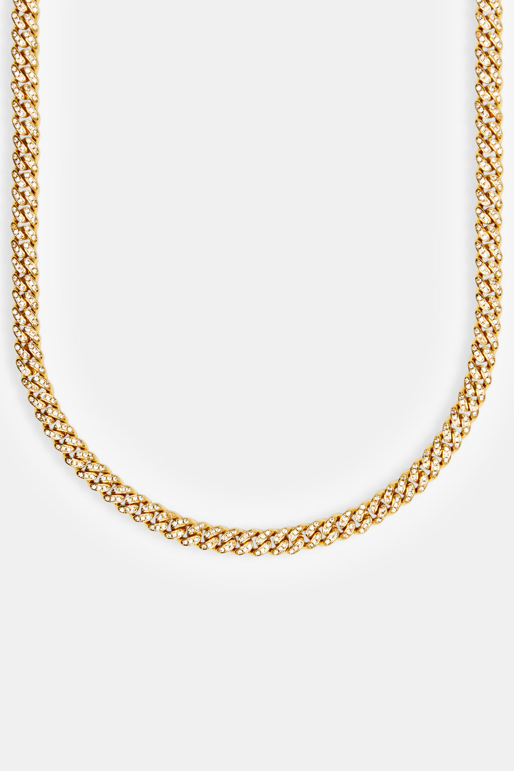 6mm Gold Plated Iced Cuban Chain | Womens Chains | Shop Cuban Chains at ...
