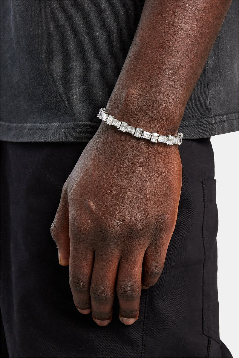 Iced Alternating Baguette Tennis Bracelet