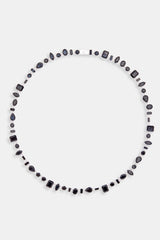 10mm Iced Black CZ Mixed Shape Tennis Chain