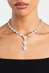 Heart Drop Chain - White