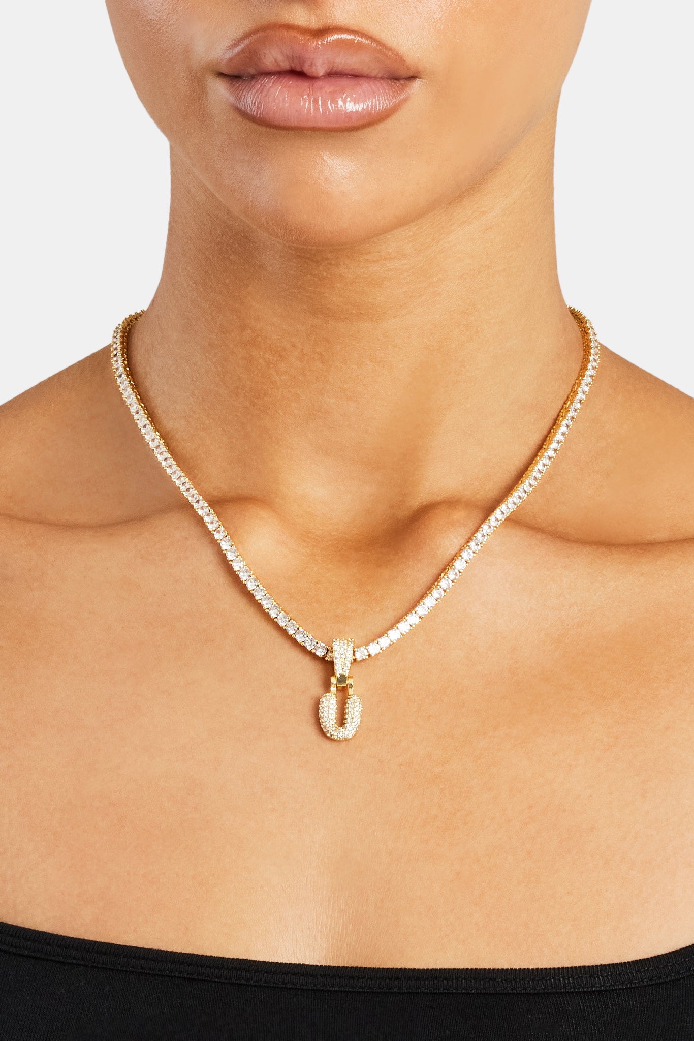 Iced Mini Bubble Pendant & Tennis Chain - Gold 3mm | Womens Bundles | Shop  Pendant with Chains at CERNUCCI.COM – Cernucci