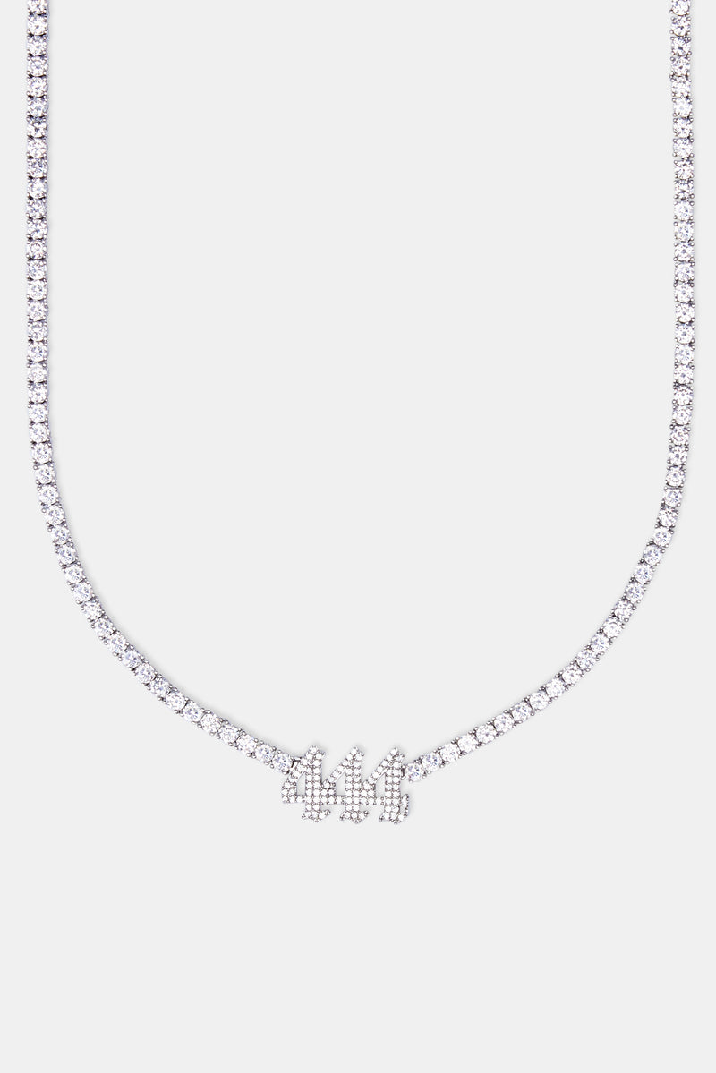 Iced 444 Tennis Chain - White