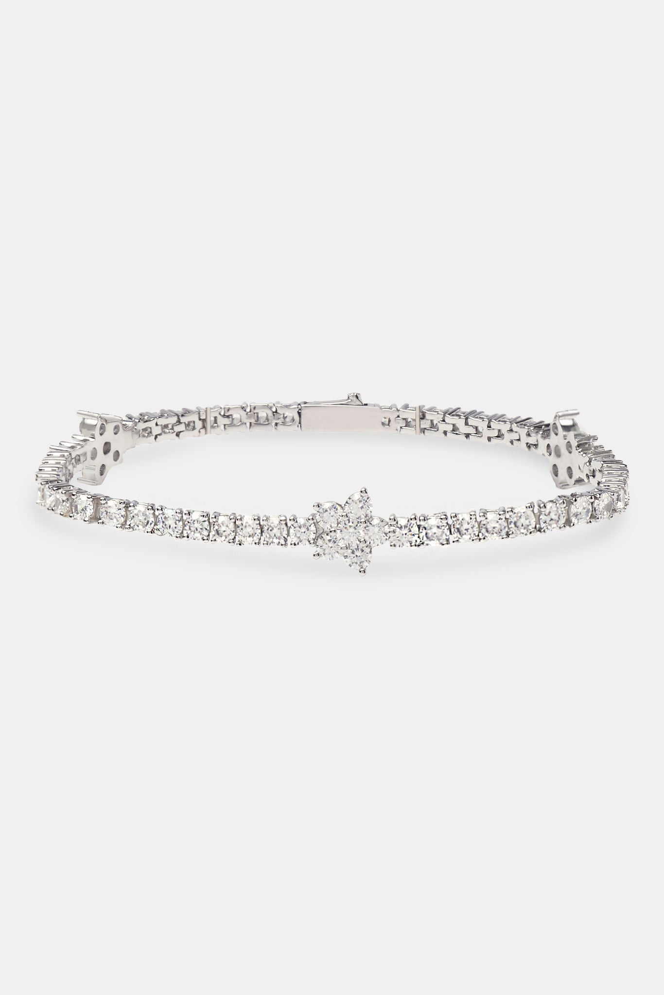 Iced Flower Tennis Bracelet - White 3mm | Womens Bracelets | Shop ...