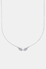 Polished Angel Wings Necklace - White