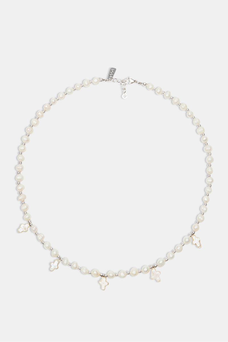 Freshwater Pearl Cross Necklace