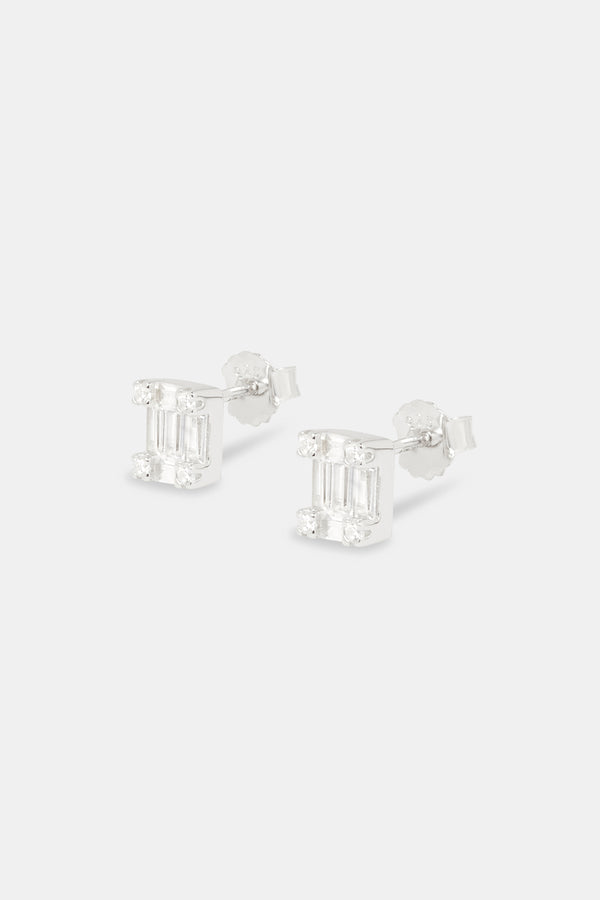 Baguette Stud Earrings - 6mm