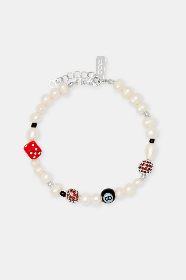 Freshwater Pearl Black Motif Bracelet