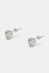 Clear Heart Gemstones Stud Earrings - 5mm