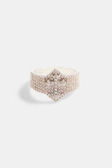 15mm 925 Iced CZ Pave Cross Ring