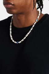 Freshwater Pearl Blue Motif Necklace