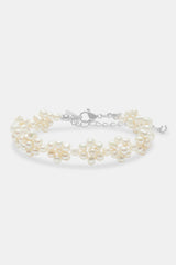 Freshwater Pearl Flower Bracelet - White