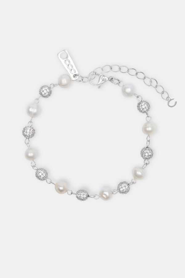 Freshwater Pearl & Ice Ball Bracelet