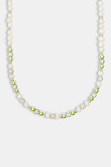 Freshwater Pearl Ice Ball & Green Bead Necklace