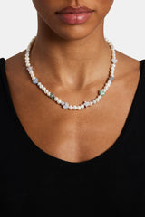 Freshwater Pearl Iced Mixed Motif Necklace