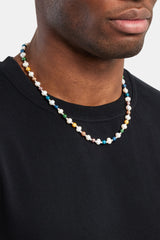 Freshwater Pearl & Multi Colour Bead Necklace