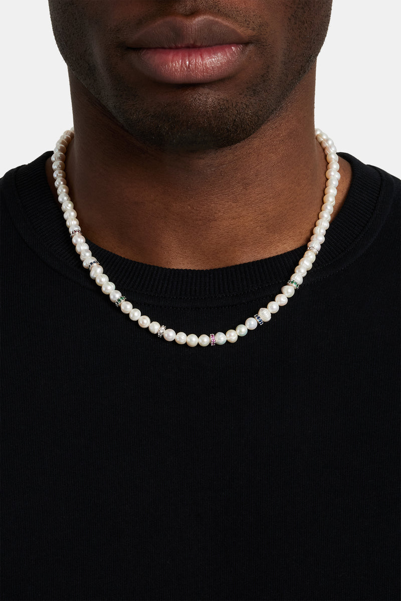 Freshwater Pearl Thin Ice Bead Necklace