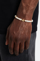 Iced Motif Freshwater Pearl Bracelet