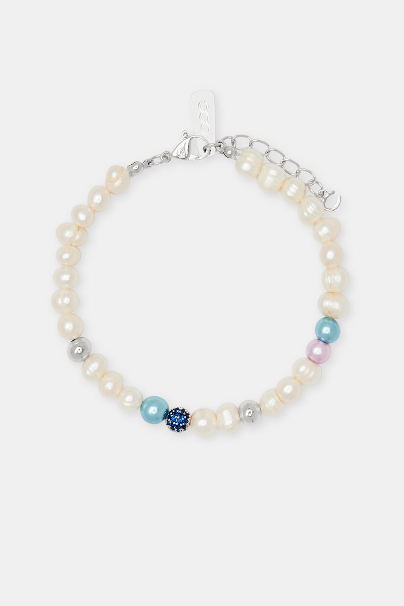 Mixed Colour Bead & Ice Freshwater Pearl Bracelets