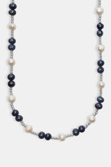 Oilslick Freshwater Pearl & Bead Necklace - White