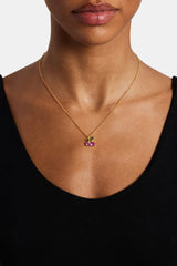 Iced Pink Cherry Necklace