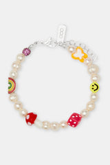 Pink Mixed Motif Bead Freshwater Pearl Bracelet