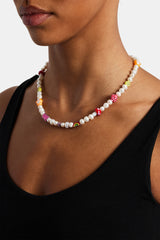 Pink Mixed Motif Bead Freshwater Pearl Necklace