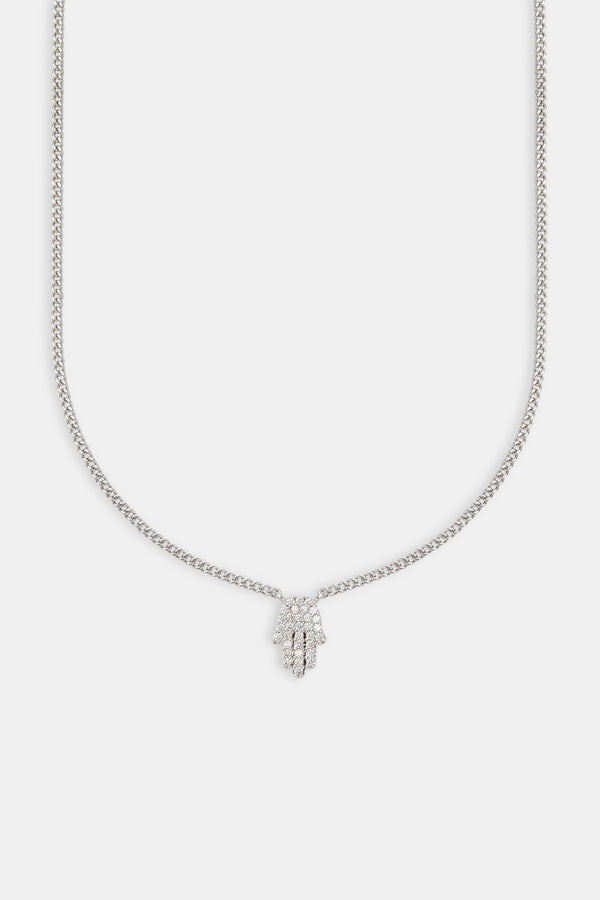 Iced Hamsa Hand Necklace