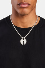 Iced Connecting Heart Pendant - Clear