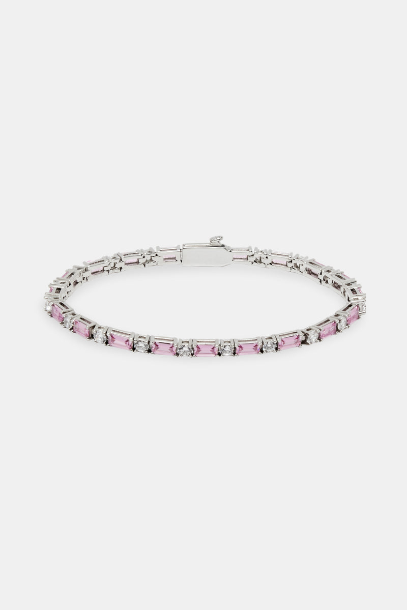 2mm Pink And White Tennis Bracelet