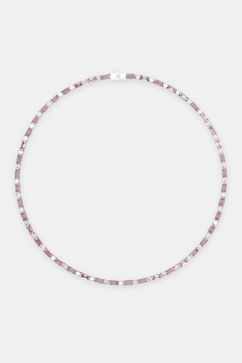 2mm Pink And White Tennis Chain