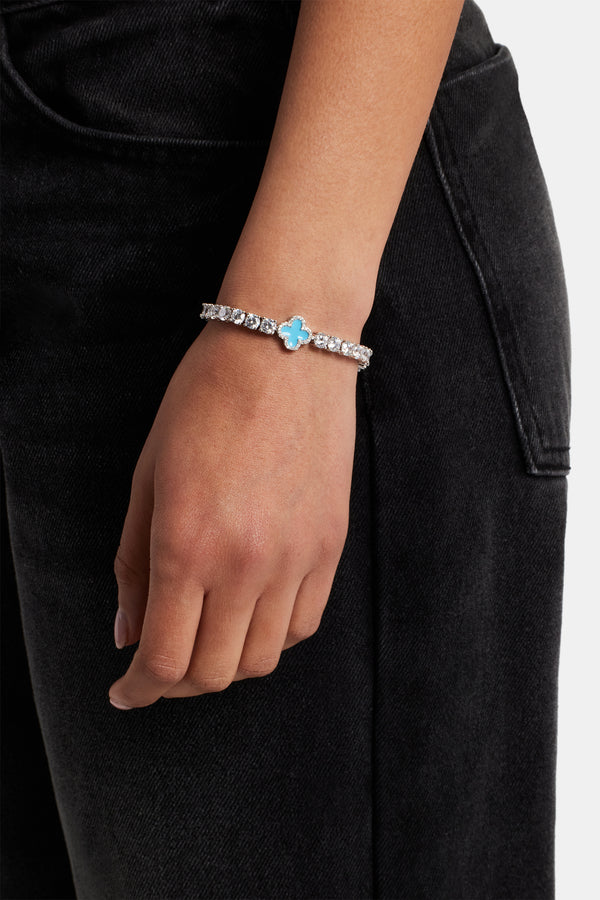 Baby Blue Motif Tennis Bracelet