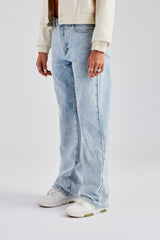 Etched Relaxed Denim Jean - Ice Blue