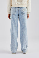 Etched Relaxed Denim Jean - Ice Blue