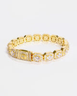 10mm Clustered Tennis Bracelet - Gold