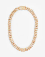 15mm Baguette Cuban Link Chain - Gold