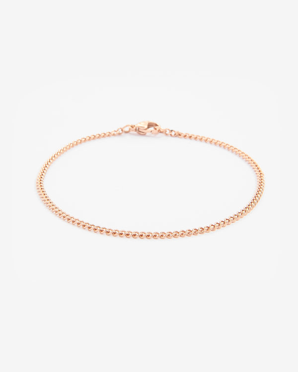 2mm Curb Bracelet - Rose Gold