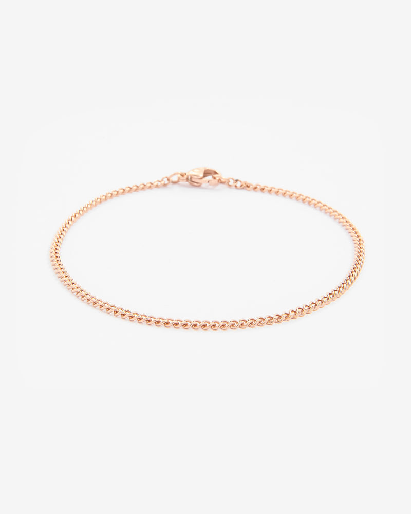 2mm Curb Bracelet - Rose Gold