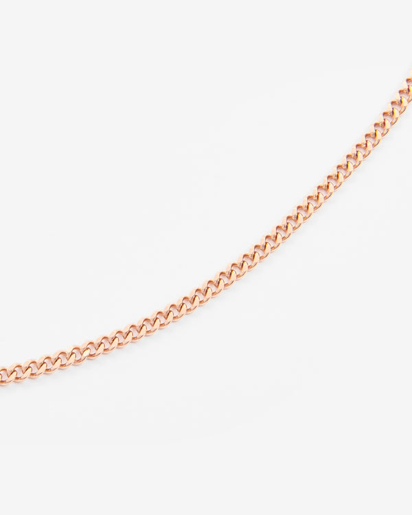 2mm Curb Chain - Rose Gold