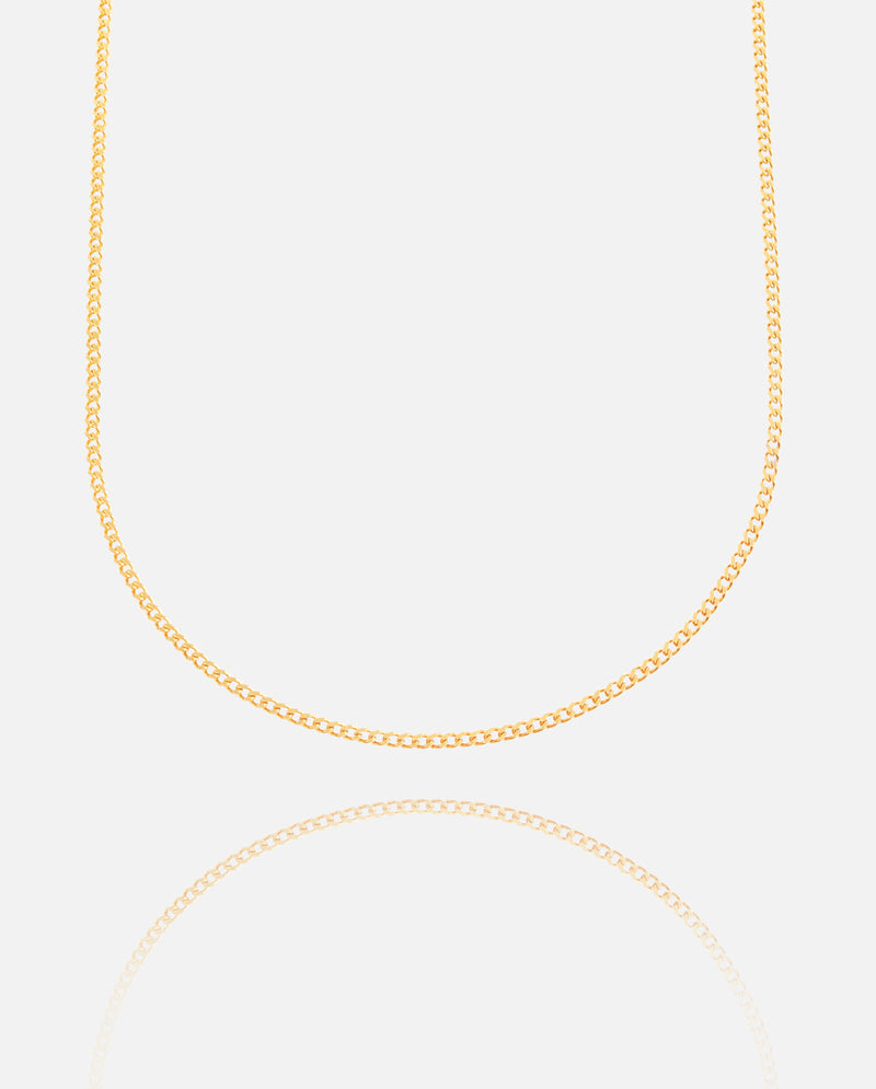 2mm Curb Chain - Gold